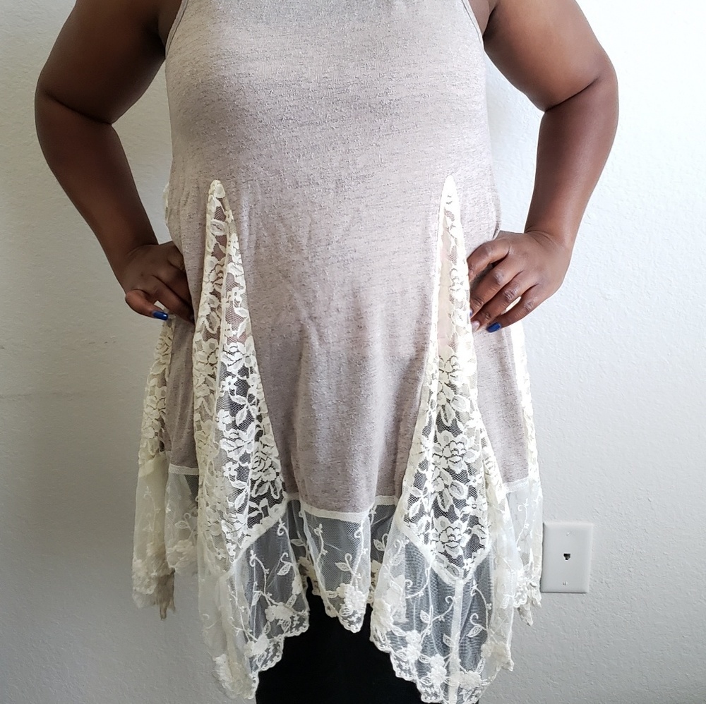 Lace Slit Tank Top